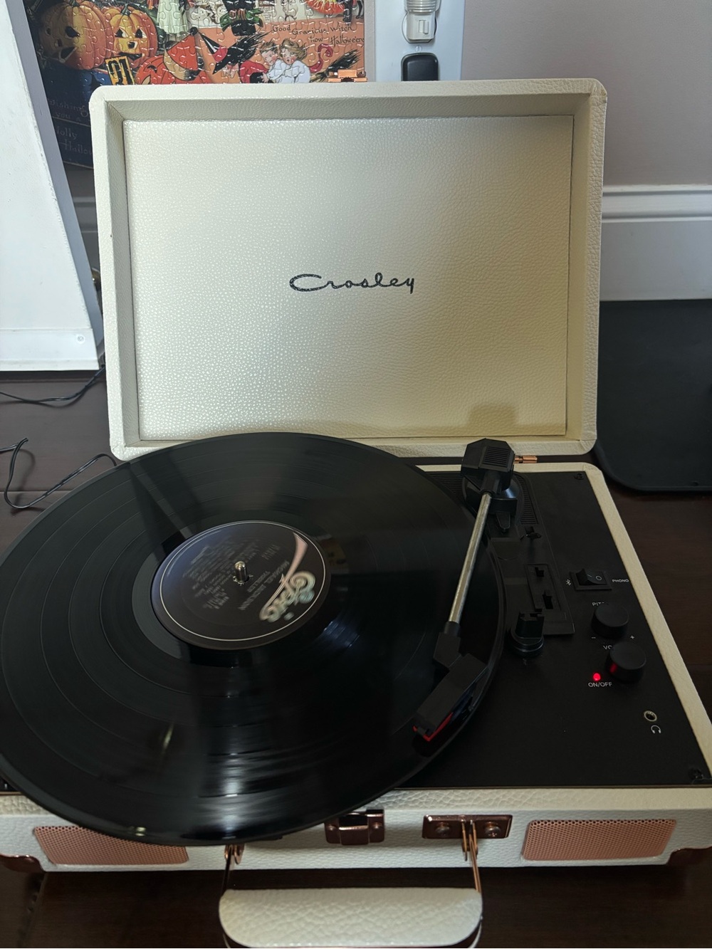 Crosley Portable Turntable in Cream with Black Platter